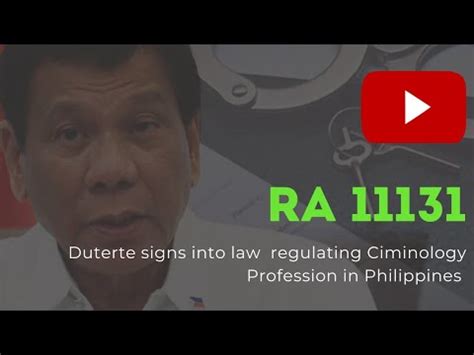 Introduction to Criminology (RA 11131 Overview) The Careers and .